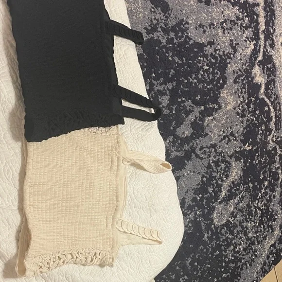 Chelsea & Violet Black and Cream Lace Tank Tops - Picture 5 of 6